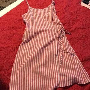 Striped wrap dress tie